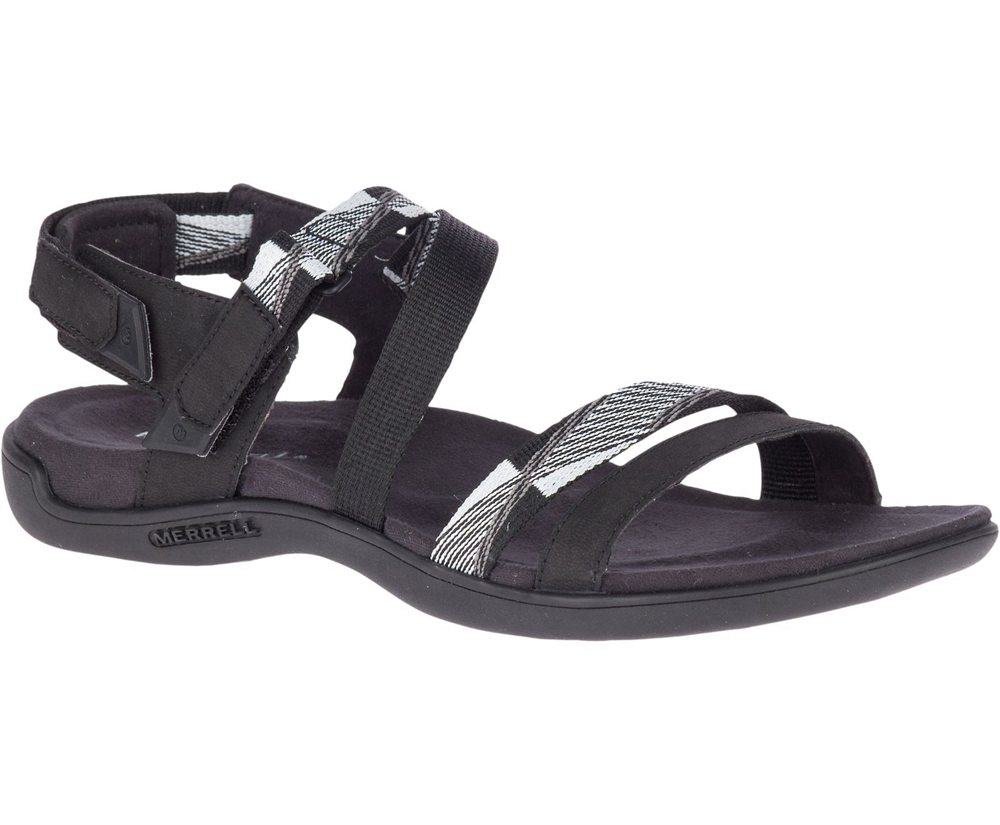 Merrell Sandals Black/White - District Mendi Backstrap - Womens 85OCNJGEX